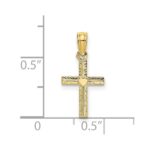 10K Polished Mini Cross w/ Heart Charm - Image 3