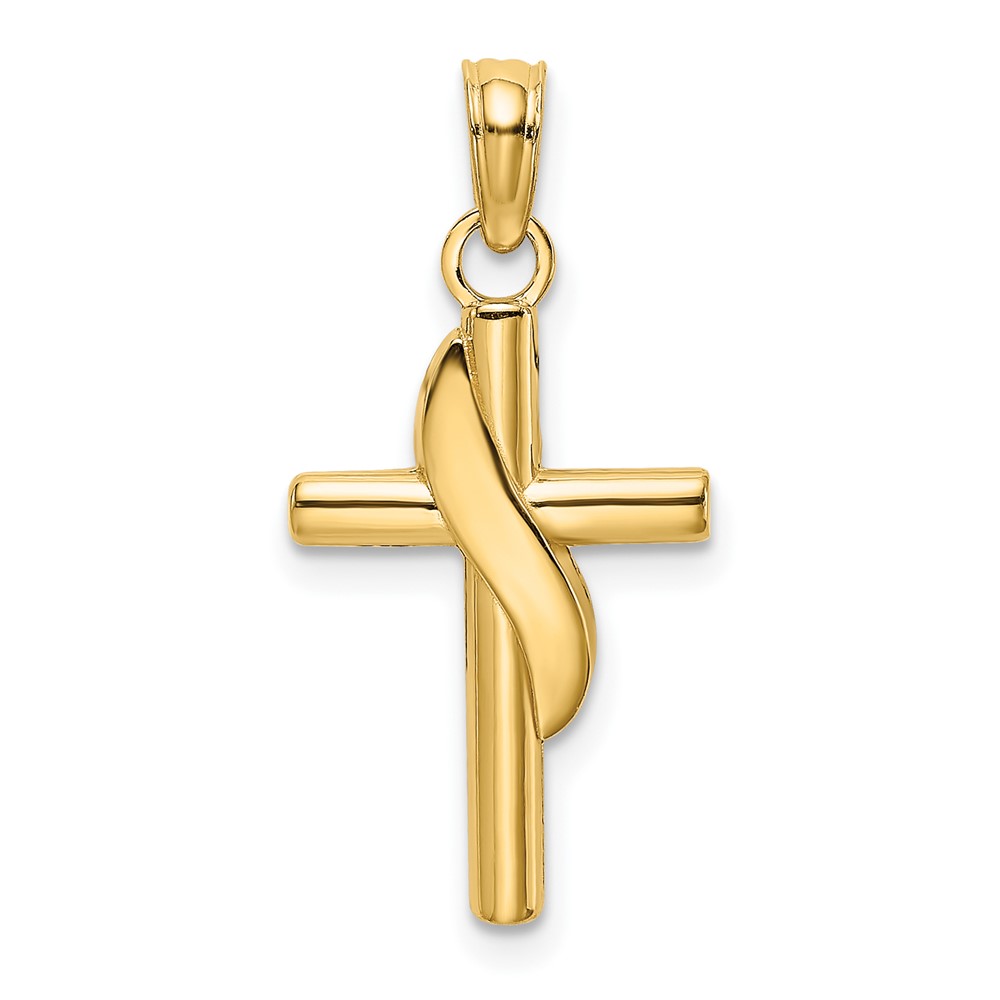 10K8371.jpg 10K Polished W/ Banner Cross Charm - Image 1