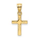 10K Diamond Shape Center Mini Cross Charm