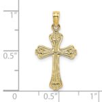 10K Polished Engraved Cross Charm - Image 3