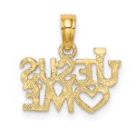 10K Polished / Engraved JESUS HEART ME Charm - Image 4