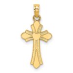10K Polished Cross w/ Heart Charm