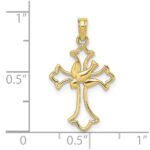 10K Cut-Out Dove Center Cross Charm - Image 3