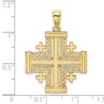 10K Cut-Out Jerusalem Cross Charm - Image 2