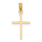 10K D/C Polished Cross Charm - Image 4