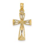 10K Cut-Out Cross w/ Triangle Ends Charm - Image 4