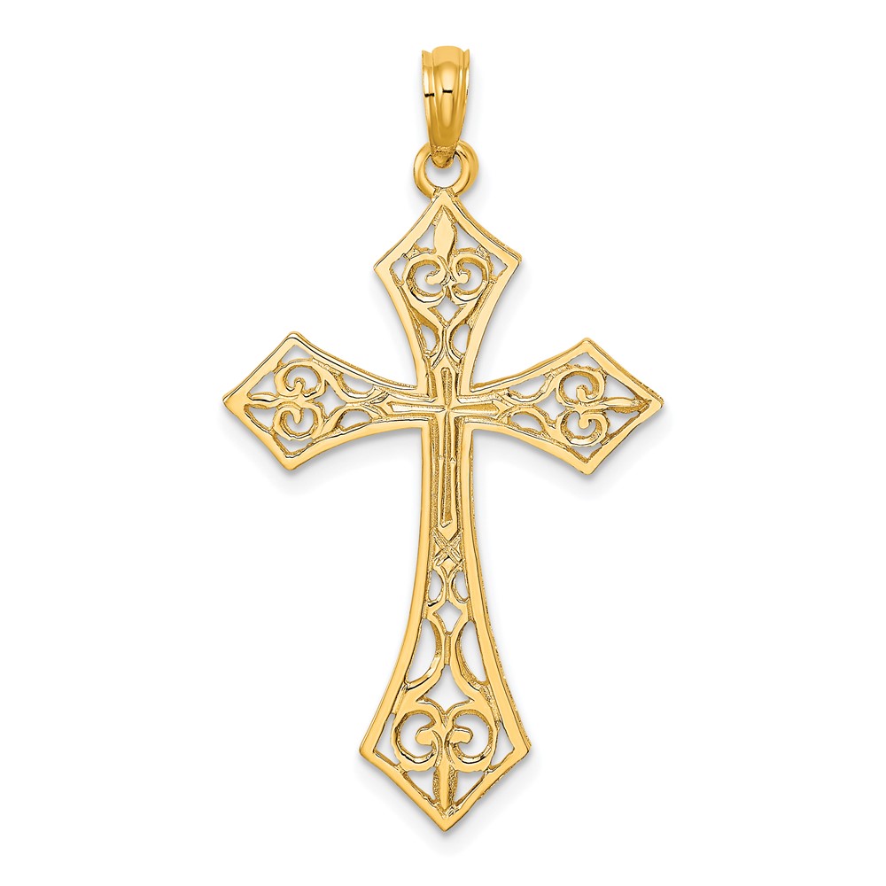 10K8491.jpg 10K Filigree Cross Charm - Image 1