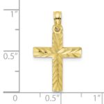 10K D/C Block Cross  Charm - Image 3