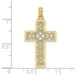 10K Textured Lace Center Cross Charm - Image 4