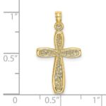 10K Cross w/ Filigree Center Charm - Image 3