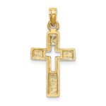 10K Polished and Cut-Out Cross Charm - Image 4