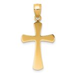10K Polished Beveled Cross w/ Round Tips Charm - Image 4