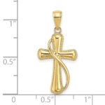 10K Cross With Drape Charm - Image 3