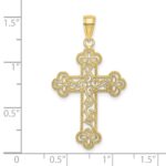 10K Textured  Beaded Edge Cross Charm - Image 3