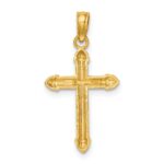 10K Polished w/ Scroll Design Cross Charm - Image 4
