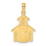 10K Church w/ Cross On Door Charm