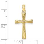 10K D/C Textured Cross Charm - Image 3
