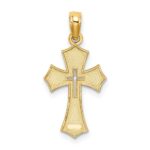 10K Textured Cut-Out Center Cross Charm - Image 4