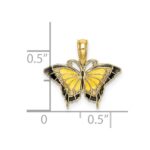10K Small Enameled Yellow Butterfly Charm - Image 3