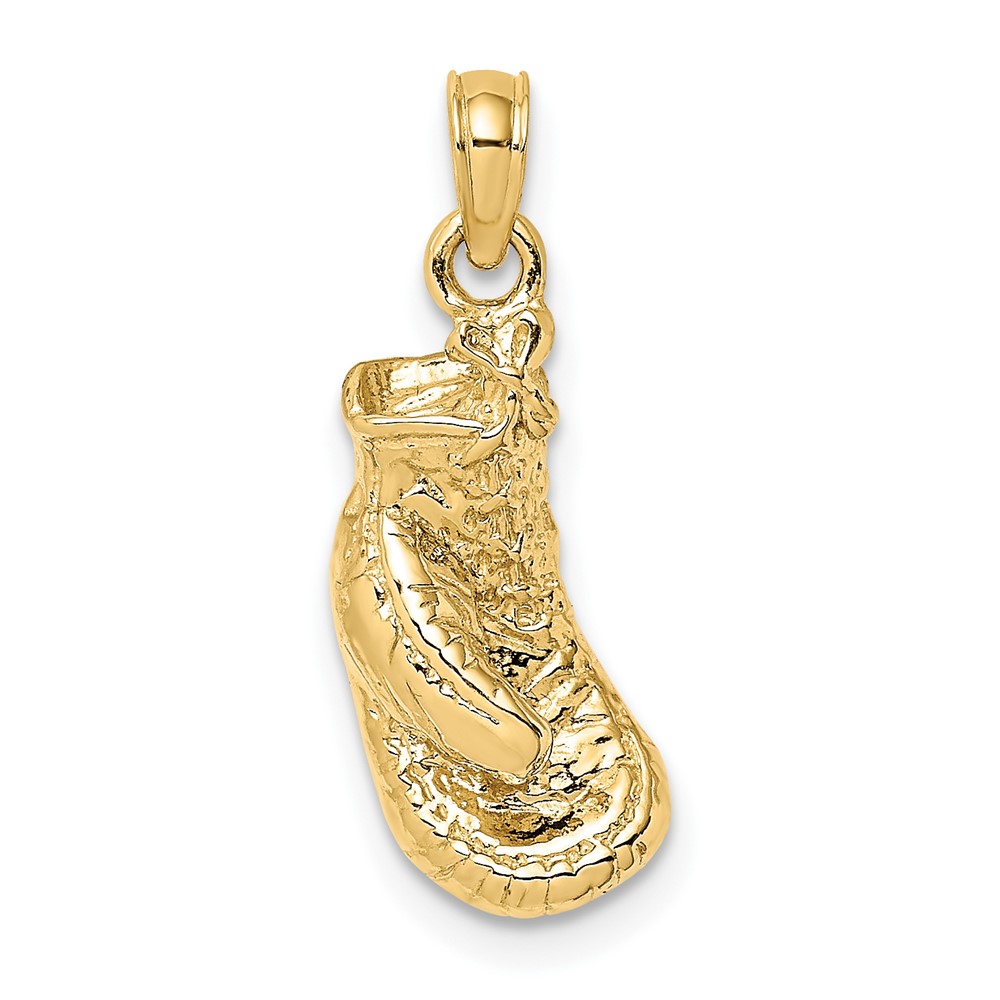 10K8757.jpg 10K 2-D Polished / Textured Single Boxing Glove Charm - Image 1