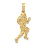 10K Polished Running Football Player Charm