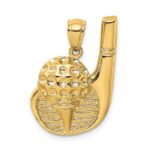 10K 2-D Golf Club and Ball On Tee Charm