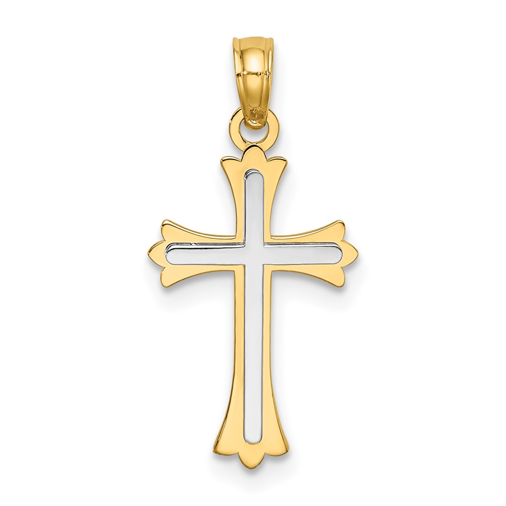 10K8994.jpg 10k Two-tone Center Cross Charm - Image 1