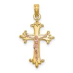10K Two-Tone Crucifix Charm