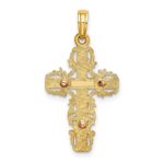 10K Two-Tone w/ Lace Trim Cross Charm - Image 4