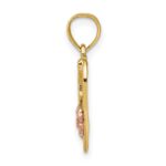 10k Two-Tone w/White Rodium #1 WIFE In Heart Charm - Image 2