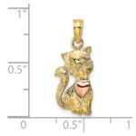 10k Two-Tone Cat w/ Heart Charm - Image 3