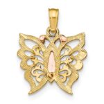 10K Two-tone w/White Rhodium Butterfly Cut-Out Charm - Image 4