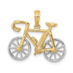 10k w/Rhodium 3-D Ten Speed Bicycle Charm