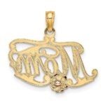 10k Two-Tone MOM Script w/ Flower Charm - Image 4