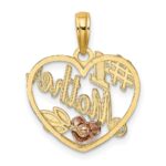 10k Two-Tone Heart w/ #1 MOTHER Charm - Image 4