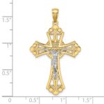 10K Two-tone Cut-Out Crucifix Charm - Image 3