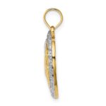 10k w/Rhodium Bead Trim #1 MOM In Heart Charm - Image 2