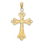 10K W/ Rhodium Scalloped Edges Cross Charm - Image 4