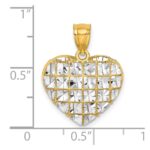 10K W/ Rhodium D/C Heart Charm - Image 3