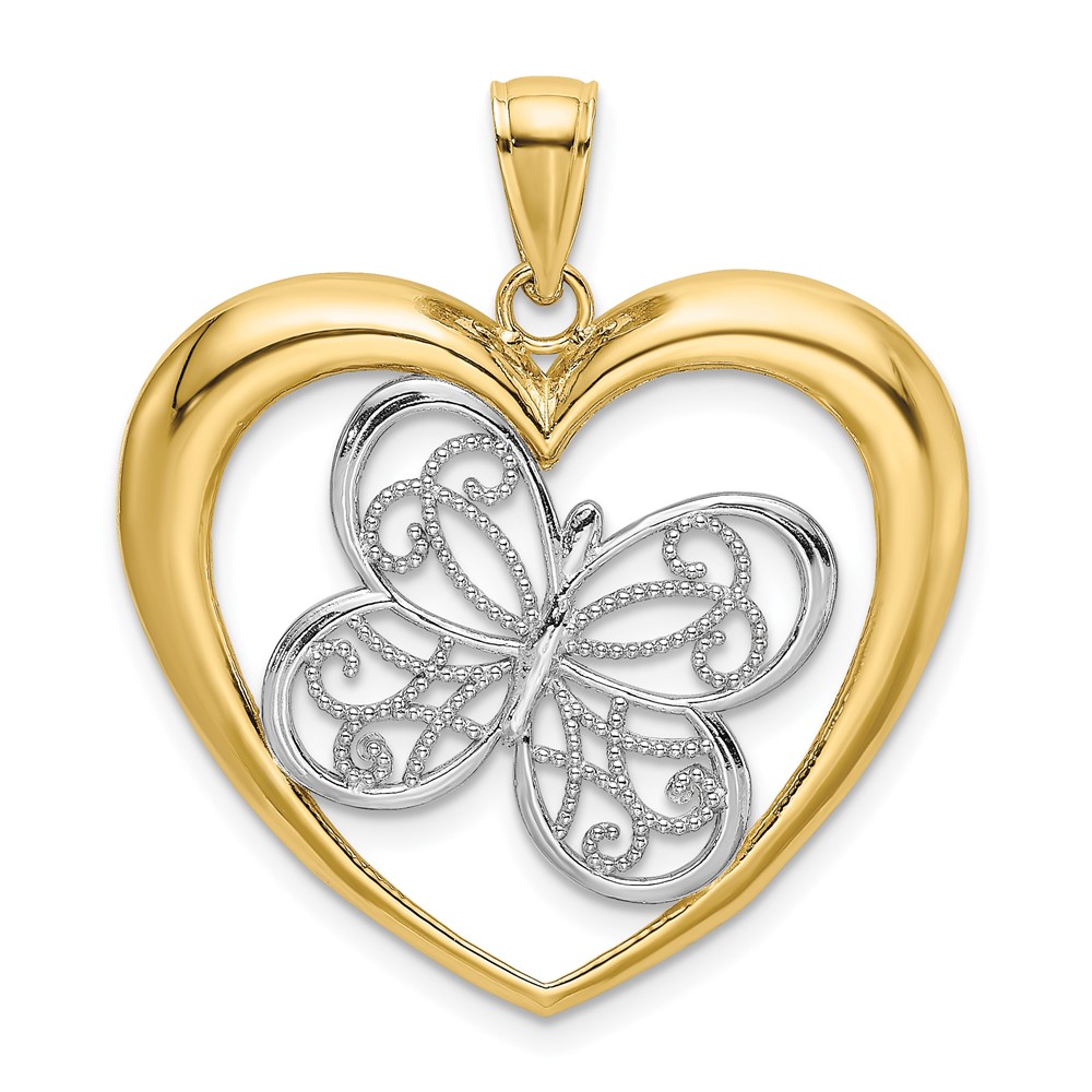 10K9370.jpg 10K w/Rhodium Butterfly In Heart Charm - Image 1