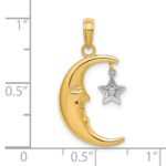 10k w/Rhodium Half Moon w/Star Moveable Charm - Image 3
