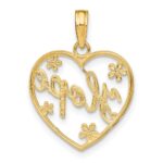 10k w/Rhodium Hope In Heart w/Flowers Charm - Image 4