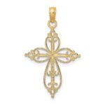 10K W/ Rhodium Beaded Cross Charm - Image 4