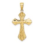 10K W/ Rhodium D/C Reversible Cross Charm - Image 4