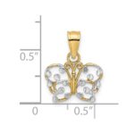 10k w/ Rhodium D/C Butterfly Charm - Image 3