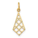 10K w/Rhodium D/C Small Criss-Cross Charm - Image 4