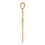 10K W/ Rhodium D/C and Cut-Out Cross Charm - Image 2