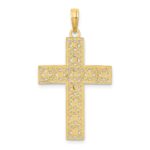 10K W/ Rhodium D/C and Cut-Out Cross Charm - Image 4