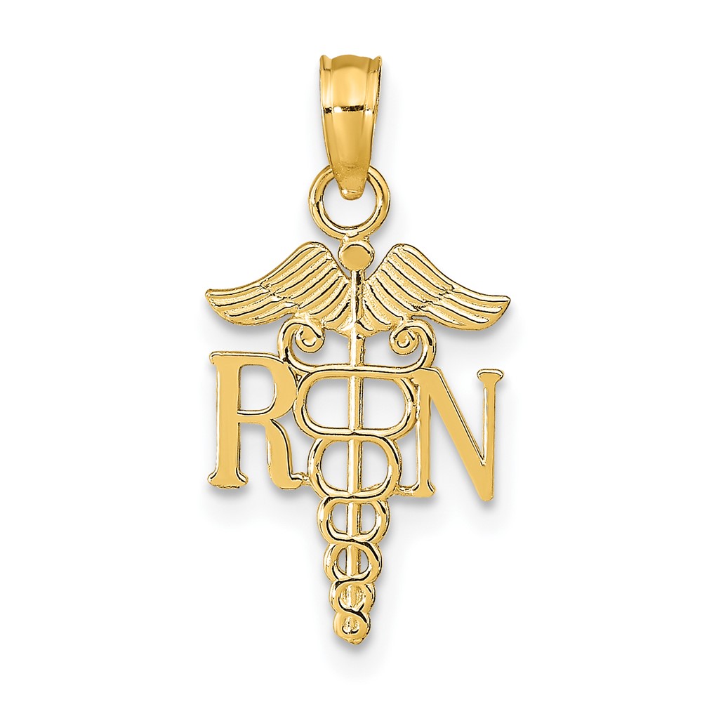 10K9575.jpg 10K RN Caduceus Pendant - Image 1