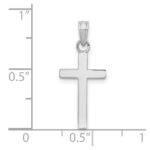 10k White Gold Polished Cross Pendant - Image 2